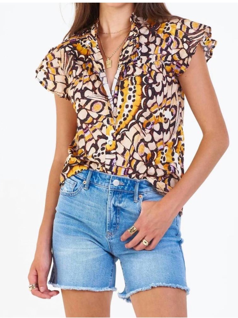 NEW DEAR JOHN DENIM stephany top in painted lady